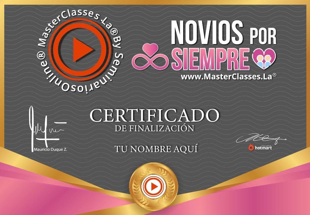 CERTIFICADO DE NOVIOS POR SIEMPRE CERTIFICADO DE NOVIOS POR SIEMPRE